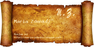 Maria Zdenkó névjegykártya